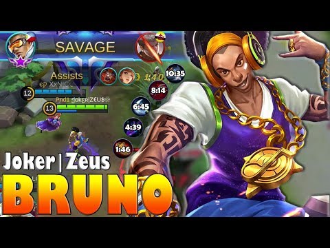 SAVAGE!! Bruno will Carry the Game! | Joker|Zeus | Top 6 Global Bruno | Mobile Legends