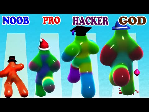 NOOBvsPROvsHACKERvsGOD in Blob Melt 3D vs Blob Runner 3D Gameplay - Which game do you like?