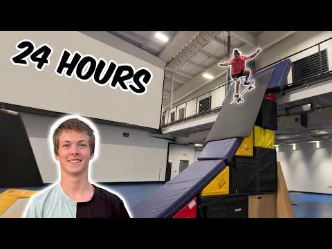 OVERNIGHT IN PARKOUR GYM (SNEAKING IN)