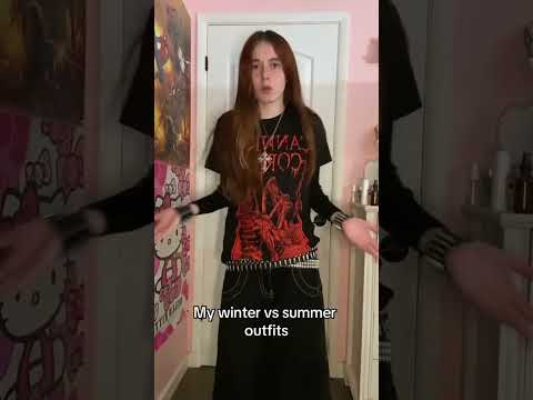 My Summer vs Winter outfits. #alternative #coquette #metalhead #metal #alt #fitcheck #outfit #shorts