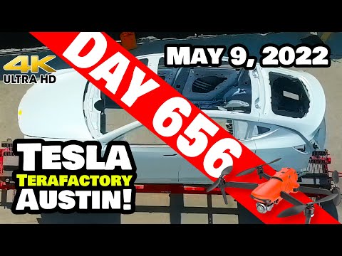 MORE MODEL Ys AT GIGA TEXAS! Tesla Gigafactory Austin 4K  Day 656 - 5/9/22 - Tesla Terafactory Texas