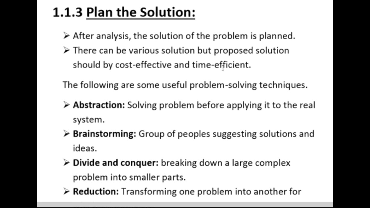 Topic#03 Plan the solution | 10th class computer science | chapter-1