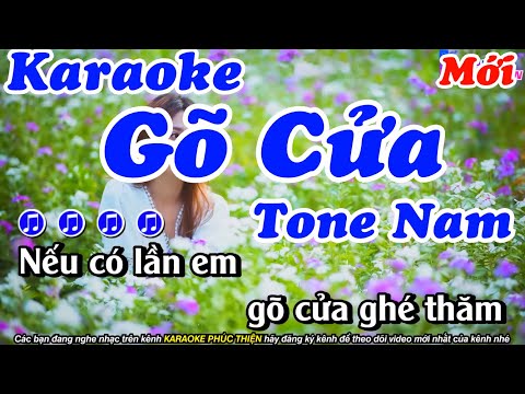 KARAOKE Gõ Cửa - Tone Nam (Dm) [ Beat Mới Nhất Cực Hay ]
