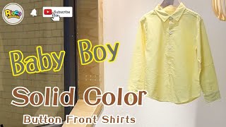 Baby Boy Solid Color Button Front Shirt | Rioco Kidswear