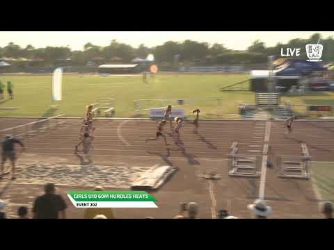 Girls U10 60m Hurdles Heat 2 - 2019 State Track and Field Championships // LAVicTV