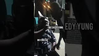 Mc Shedy yung comedian welcoming mc dnfo and Mc iou on mc Eba birthday party at wazobia Lagos