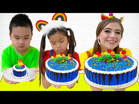 Emma and Lyndon Baking Birthday Cake Food Challenge  Kids Try to Bake Real Cakes