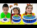 Emma and Lyndon Baking Birthday Cake Food Challenge  Kids Try to Bake Real Cakes