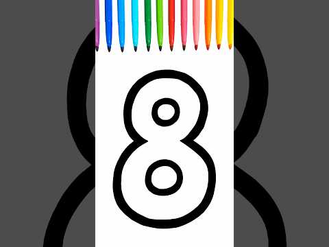 Let's Color the Number 8 With Blue Glitter ✨