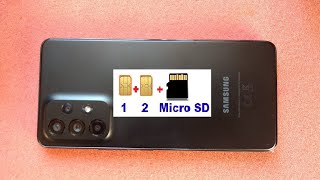 How to insert 2 SIM cards and a memory card simultaneously in an Samsung Galaxy A53 5G.