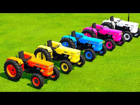 TRANSPORT OF COLORS ! MINI FIAT TRACTORS TRANSPORTING TO WORK ! Farming Simulator 22
