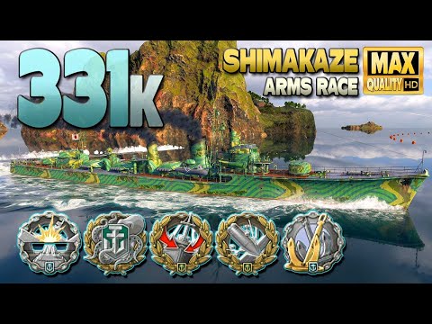 Destroyer Shimakaze: 351k on map Loop - World of Warships