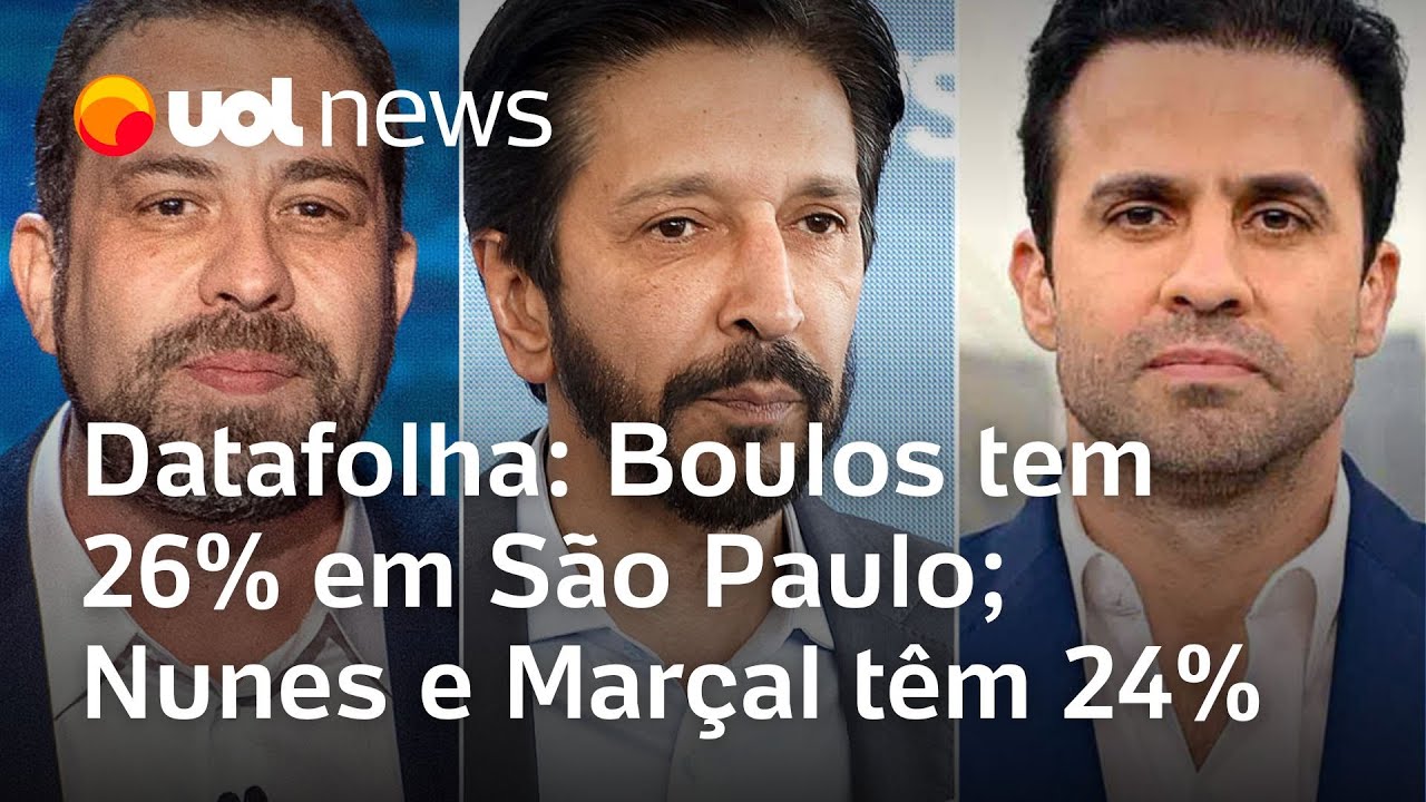Datafolha: Boulos tem 26%; Marçal mantém curva ascendente e iguala Nunes com 24%