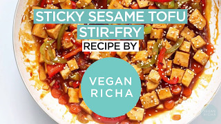 Sticky Ginger Sesame Tofu - 30 Mins! - VeganRicha.com