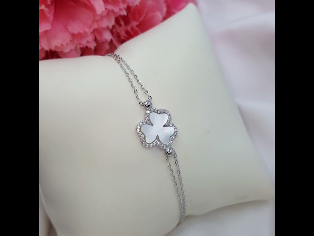 اسورة فضة مزينة بالصدف فاخرة