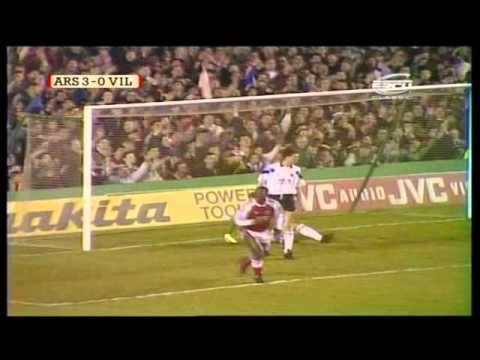 Arsenl 5 Aston Villa 0 - David Platt in goal