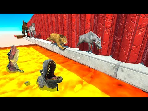 The PaTH GeTs NarrOWeR as YoU CroSS the BriDge OveR LaVA - Animal Revolt Battle Simulator
