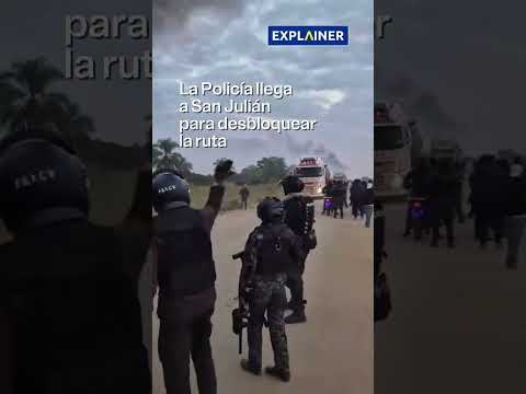 🔴👉🏼Así fue el enfrentamiento entre la Policía y bloqueadores de San Julián. Video: Mega TV SJ
