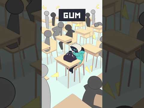 opening a pack of gum in class