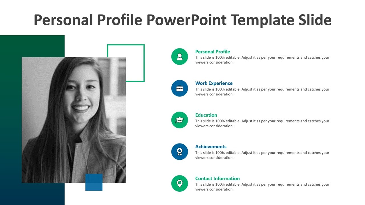 Personal Profile PowerPoint Template Slide | Kridha Graphics