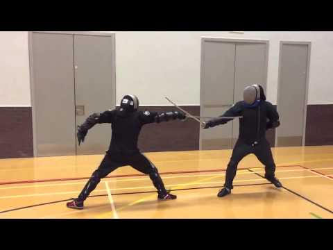 AHF Nick vs Tony   military sabre sparring   Playback 1/4 speed   Recorded 120fps