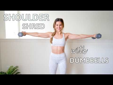 8 Minute Shoulder Shred Workout with Ashley Gaita - Home Shoulder Workout with Dumbbells