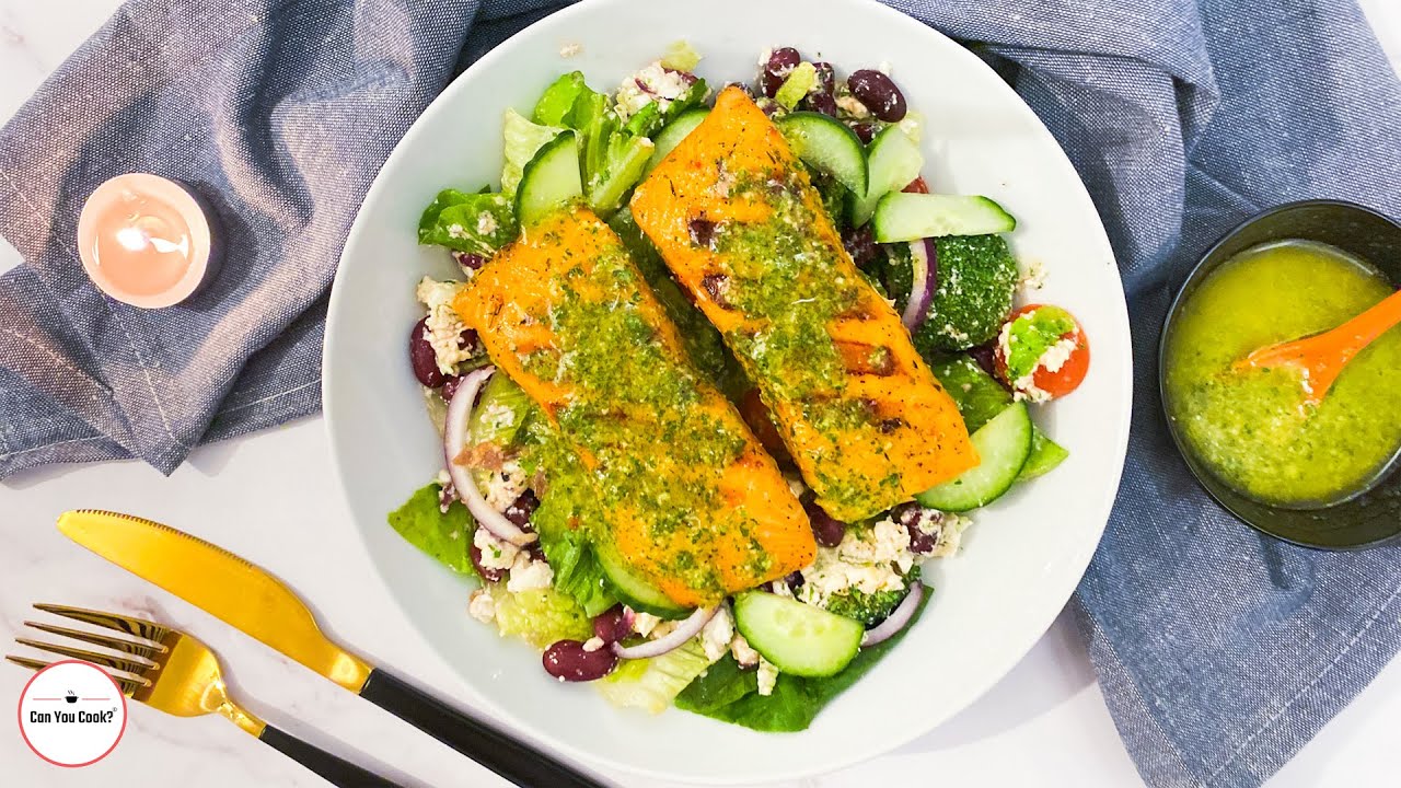 Salmon Greek Salad By Can You Cook