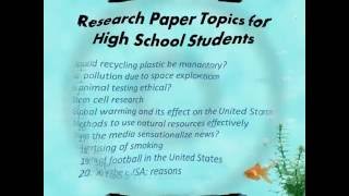 Research Paper Topics For High School Students