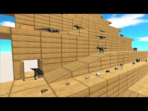 Animals go down mountains. Don't get eaten by dinosaurs! | Animal Revolt Battle Simulator