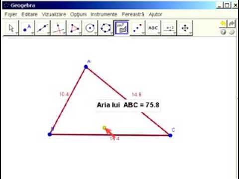 GeoGebra lectia 10. Distanta intre doua puncte. Lungimea unui segment. Aria unei figuri