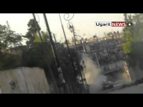 تفجير دبابة لقوات النظام من قبل لواء أحرار سوريا عند جسر هنانو في مدينة حلب