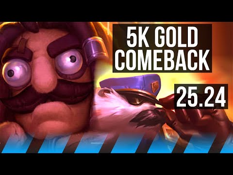 UDYR vs VOLIBEAR (MID) | 5k gold comeback, 7/3/12 | KR Grandmaster | 25.24