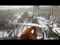 My Paper Plane Performs A Perfect Vertical Landing On A Moving Tram In Snow