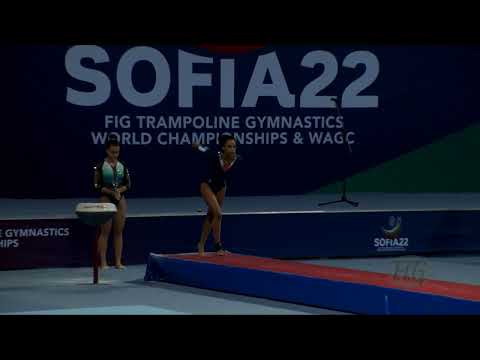 WAMBOTE Emilie (FRA) W - 2022 Trampoline Worlds, Sofia (BUL) - Q Tumbling Exercise 2