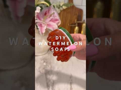 diy watermelon soaps 🍉🫧 #soap #diysoap #soapmaking #watermelon #diy #soapcutting