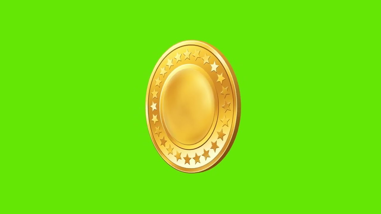 Gold Coin 360° Spin – Chroma Key Green Screen (Free Download)