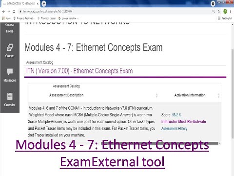 CISCO CCNA Modules 4 - 7: Ethernet Concepts Exam. Answer.  older