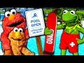 Kermit The Frog Gives Elmo LIFEGUARD Training For Our Swimming Pool