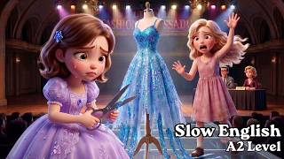 She DESTROYED My Dress... Then I Made a RUNWAY MASTERPIECE! | Slow English Listening Practice (A2)