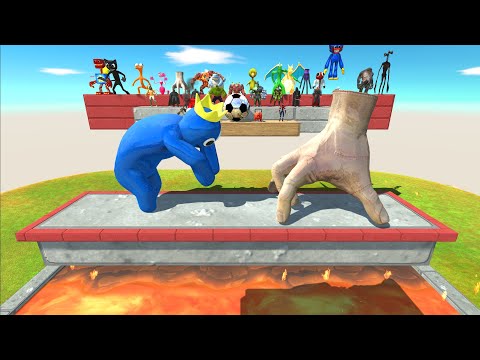 Rainbow Friends Blue Against All Units On Molten Lava - Animal Revolt Battle Simulator