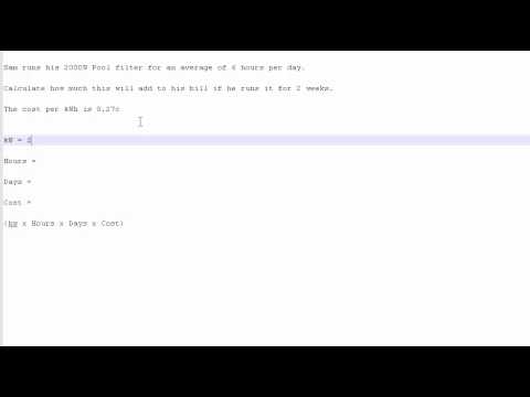 Cost per kWh Tutorial