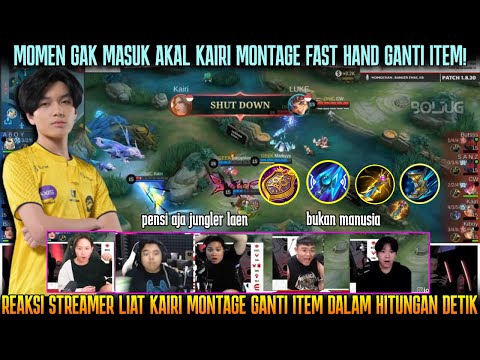 Everyone was stunned to see Kairi Montage change 4 items in a matter of seconds! Streamer reaction