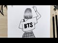The Beginner's guide to draw BTS girl drawing / Girl drawing easy / BTS pencil sketch video