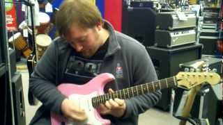 Cross shreds on pink Squire Bullet Strat!!!