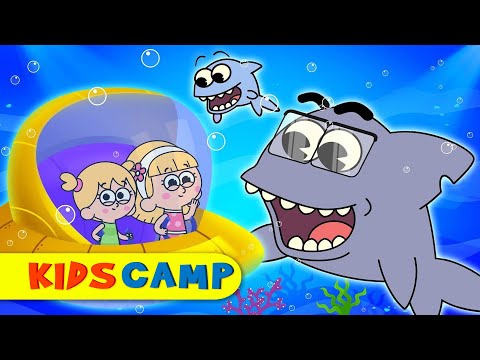 Kidscamp | Baby Shark Song With Family of Sharks | Fun Finger Family Nursery Rhyme Video