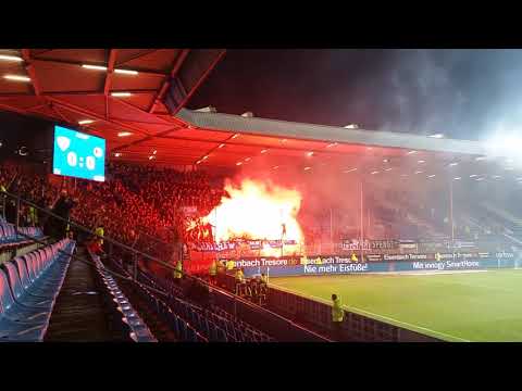 VfL Bochum - Arminia Bielefeld 29.01.2018 Pyroaktion der Bielefelder zur 2. Halbzeit
