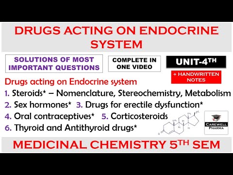 Solution Unit 4 || Drugs acting on Endocrine System (complete) || Medicinal chemistry 5th semester