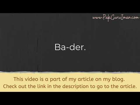 How to Pronounce Bader In Bahasa