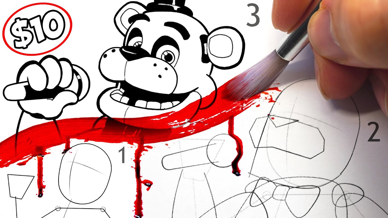 HORROR Artist vs $10 How To Draw FNAF Art Book ✍️