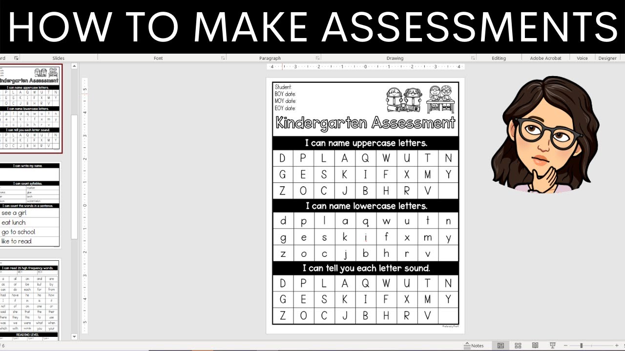 Teacher PowerPoint Tutorial: How to make your own printable student assessment